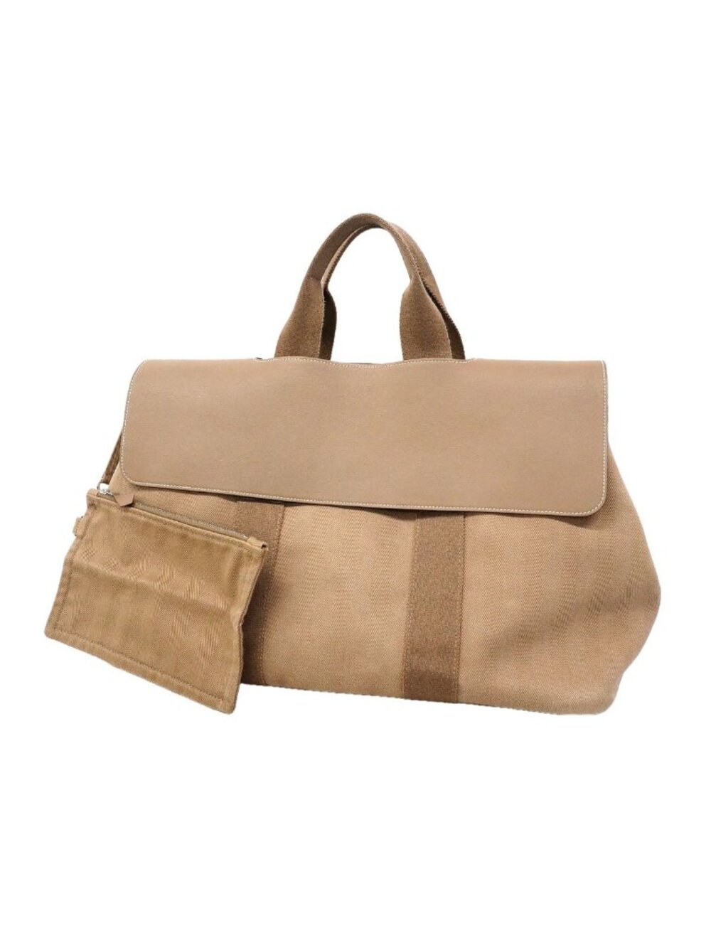 Hermes Tote Bag Valpa Line MM Toile Chevron Etoupe Silver